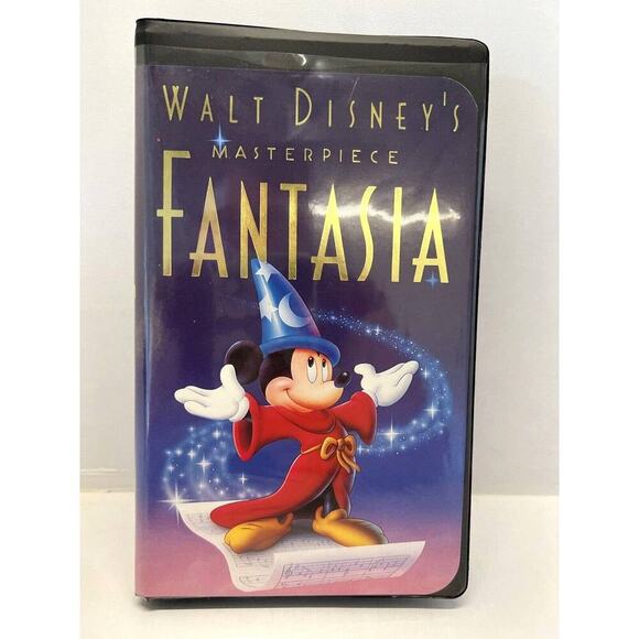 RARE Walt Disney's Masterpiece Fantasia (VHS, 1991) BLACK Shell Mickey Mouse - Picture 1 of 6